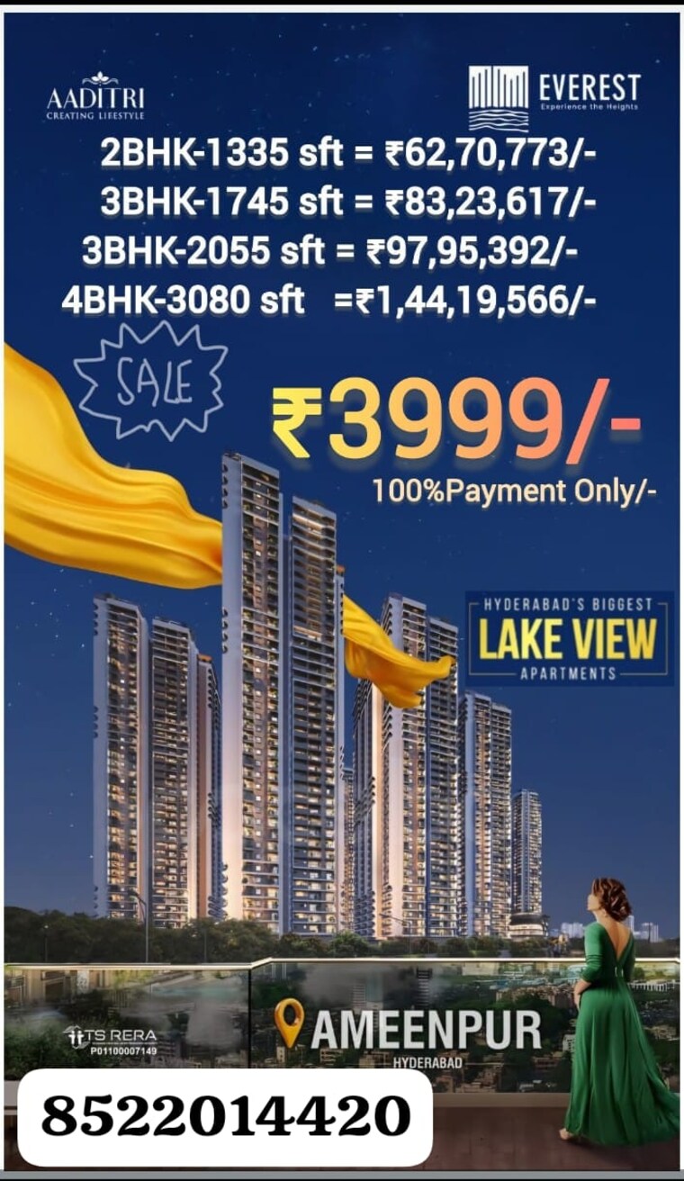 Master Bedroom, rk-oxygen-valley 3 Bedroom 1395 Sq.Ft. Apartment In Mallampet Hyderabad 8485825