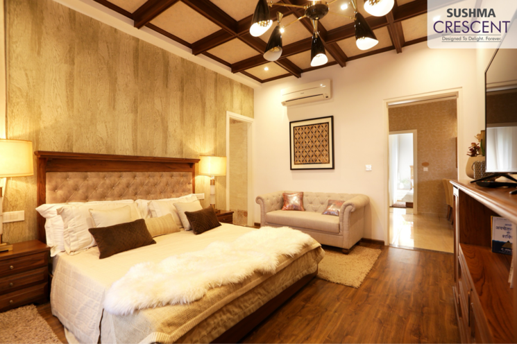 Bedroom, sushma-crescent 3 Bedroom 1590 Sq.Ft. Apartment In Dhakoli Village Zirakpur 8487095