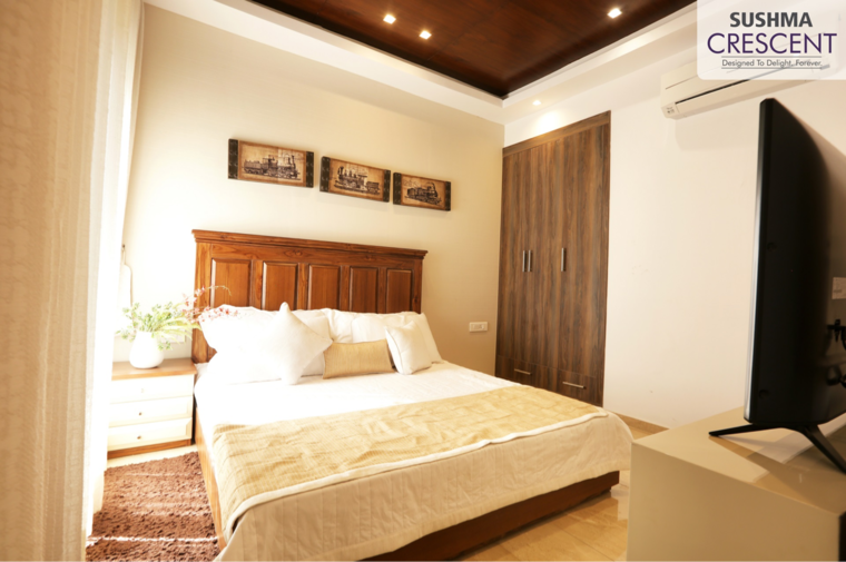 Bedroom, sushma-crescent 3 Bedroom 1590 Sq.Ft. Apartment In Dhakoli Zirakpur 8487095