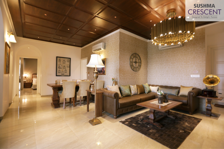 Living Room, sushma-crescent 3 Bedroom 1590 Sq.Ft. Apartment In Dhakoli Zirakpur 8487095