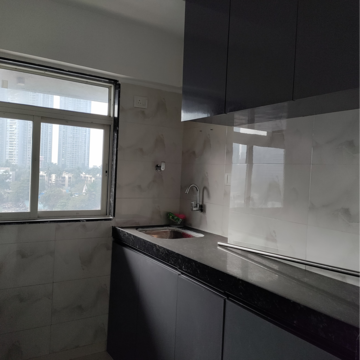 Kitchen in 1 BHK Apartment at Lotus Residency Goregaon West, Mahatma Jyotibha Phule Nagar – for Rent