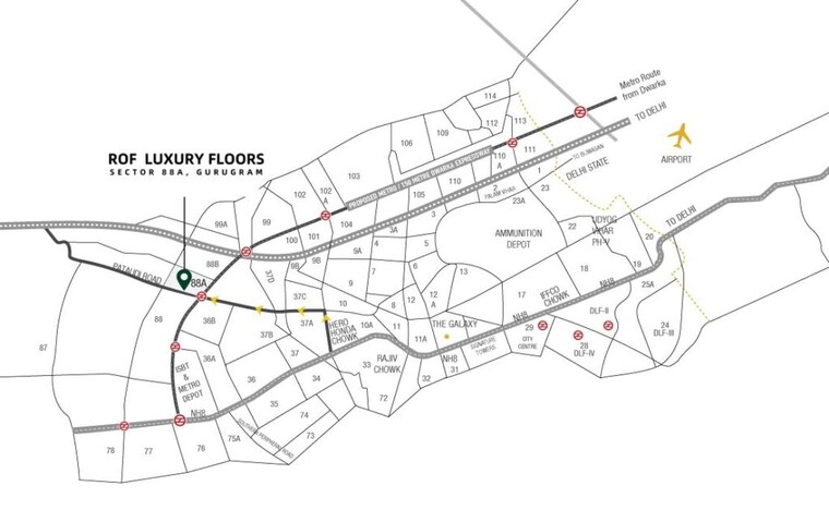 Map Location, rof-pravasa 3 Bedroom 1968 Sq.Ft. Builder Floor In Sector 88a Gurgaon 8490604