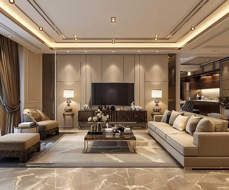 Living Room, rof-pravasa 3 Bedroom 1968 Sq.Ft. Builder Floor In Sector 88a Gurgaon 8490604