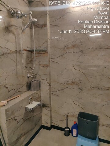 Bathroom in 3 BHK Apartment at Hiranandani Garden Brentwood, Powai – for Rent