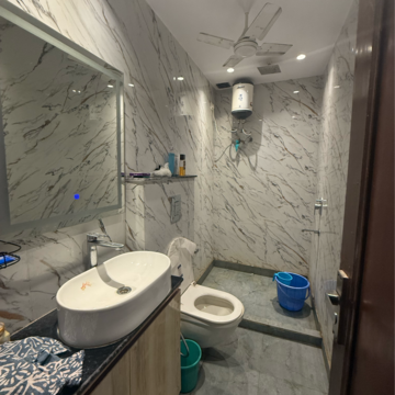 Bathroom in 3 BHK Builder Floor at Kalkaji – for Rent