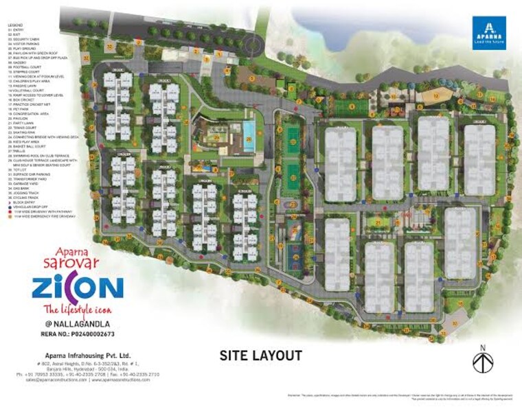 Master Plan, aparna-sarovar-zicon 2 Bedroom 844 Sq.Ft. Apartment In Nallagandla Hyderabad 8495659