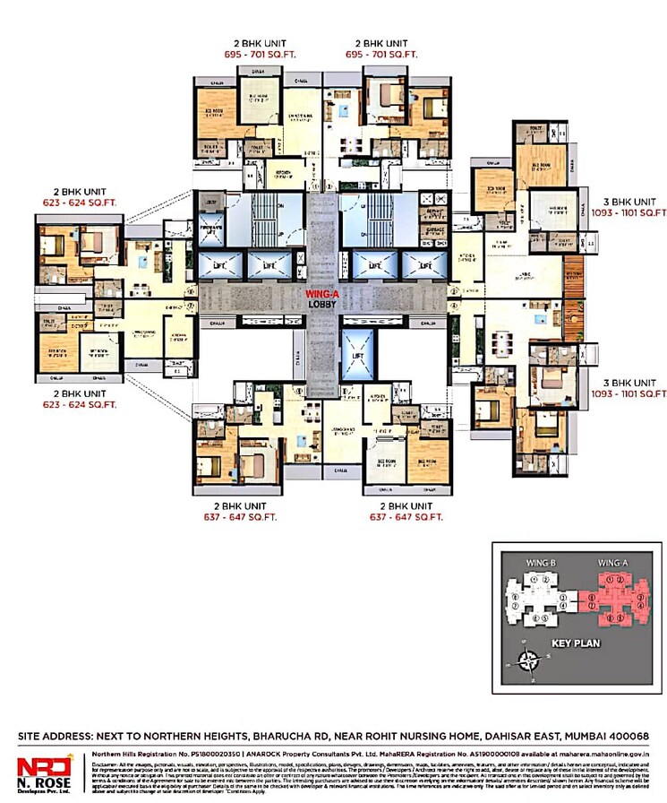 Master Plan, n-rose-northern-hills 2 Bedroom 701 Sq.Ft. Apartment In Dahisar East Mumbai 8495866
