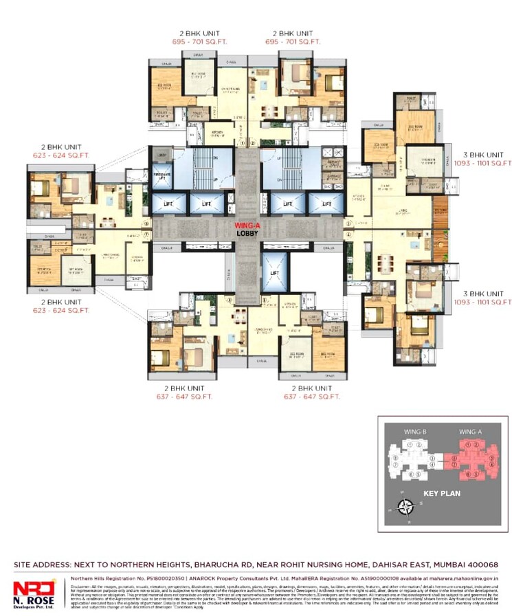 Master Plan, n-rose-northern-hills 2 Bedroom 623 Sq.Ft. Apartment In Dahisar East Mumbai 8495901
