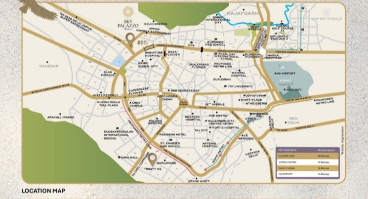 Map Location, trinity-sky-palazzo 4 Bedroom 4400 Sq.Ft. Apartment In Sector 88b Gurgaon 8496197