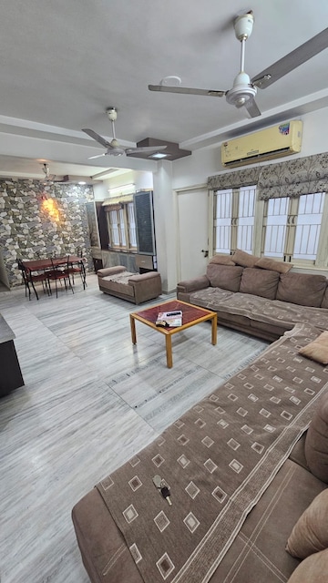Living Room in 3 BHK Apartment at Bodakdev – for Rent