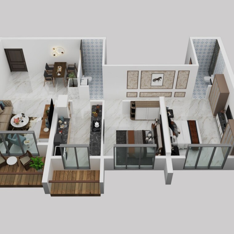 Floor Plan, delta-prestige 2 Bedroom 1350 Sq.Ft. Apartment In Panvel Sector 16 Navi Mumbai 8499475