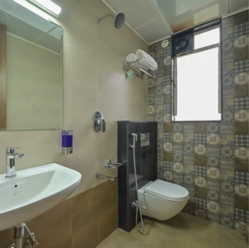 Bathroom in 1 BHK Apartment at Goregaon East – for Rent