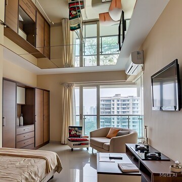 Living Room in 3 BHK Apartment at Ekta Tripolis, Goregaon West – for Rent