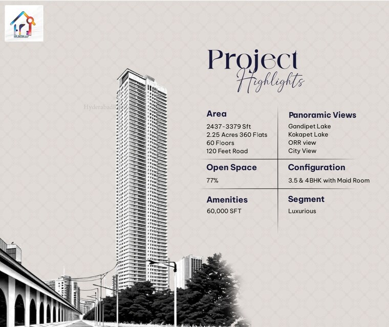 Exterior View, kokapet 3.5 Bedroom 2437 Sq.Ft. Apartment In Kokapet Hyderabad 8500683