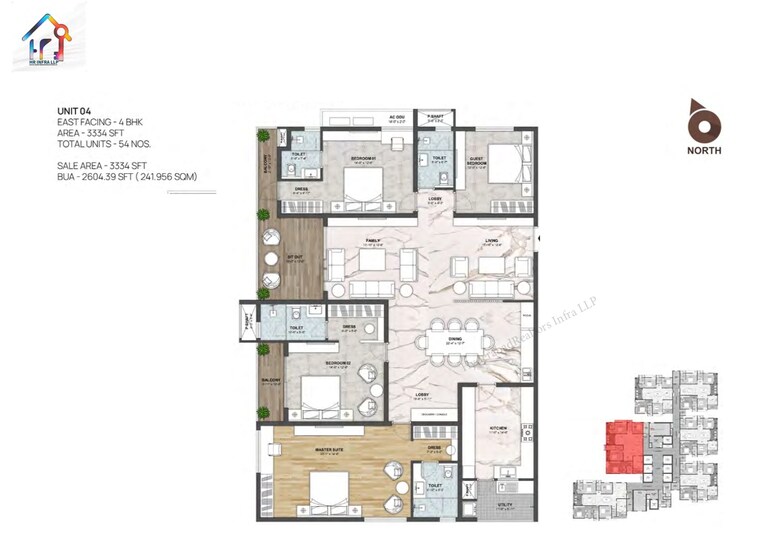 undefined, kokapet 4 Bedroom 3334 Sq.Ft. Apartment In Kokapet Hyderabad 8500821