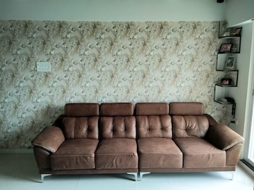 Living Room in 1 BHK Apartment at Raunak Bliss, Ghodbunder Road – for Rent