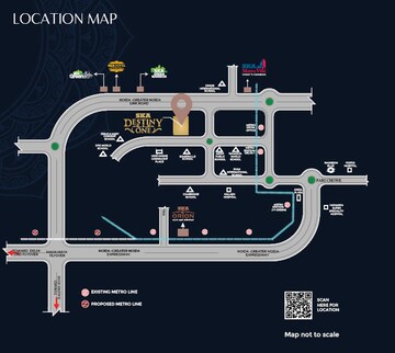 3 BHK Apartment – Map Location View at SKA Destiny One, Zeta I Greater Noida - for Sale