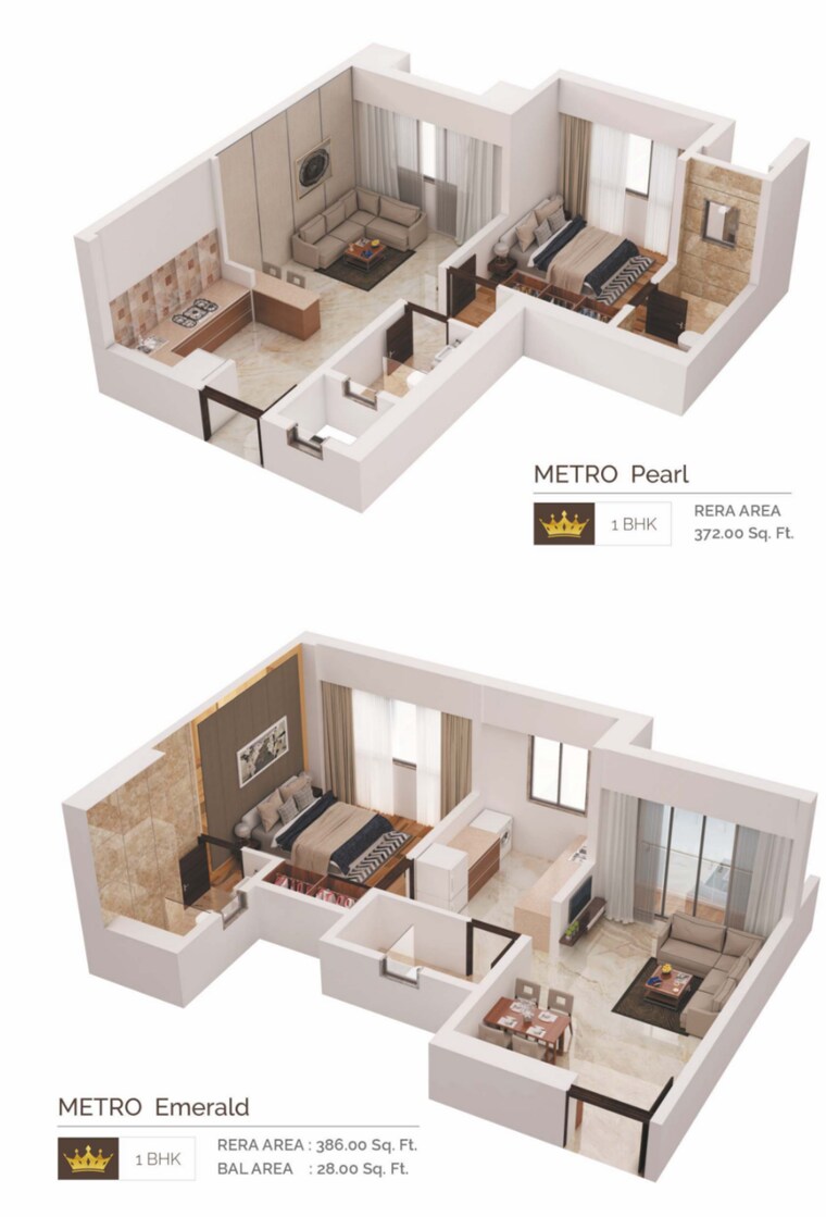 undefined, metro-crown 1 Bedroom 372 Sq.Ft. Apartment In Vikhroli West Mumbai 8503478