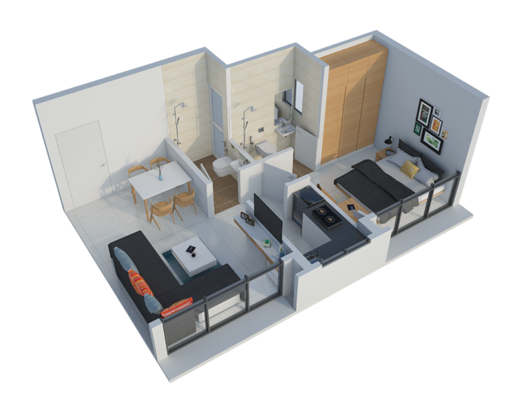 Master Bedroom, marathon-neo-valley 2 Bedroom 481 Sq.Ft. Apartment In Bhandup West Mumbai 8504945