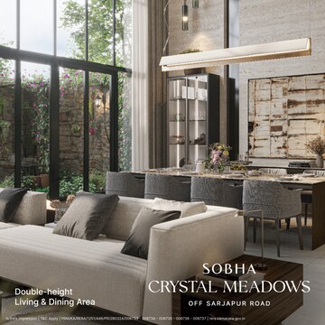 Living Room in 4 BHK Villa at Sobha Crystal Meadows, Sarjapur Road – for Sale