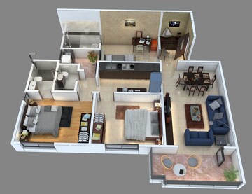 Floor Plan in 3 BHK Apartment at Bella Arwana, Karve Nagar – for Sale