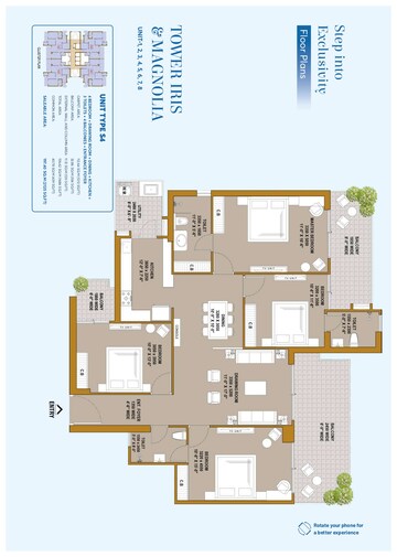 Floor Plan in 3 BHK Apartment at SKA Estate, Eta Ii Greater Noida – for Sale