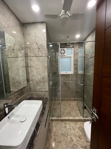 Bathroom in 3 BHK Builder Floor at Saket Court Residential Complex, Pushp Vihar – for Rent