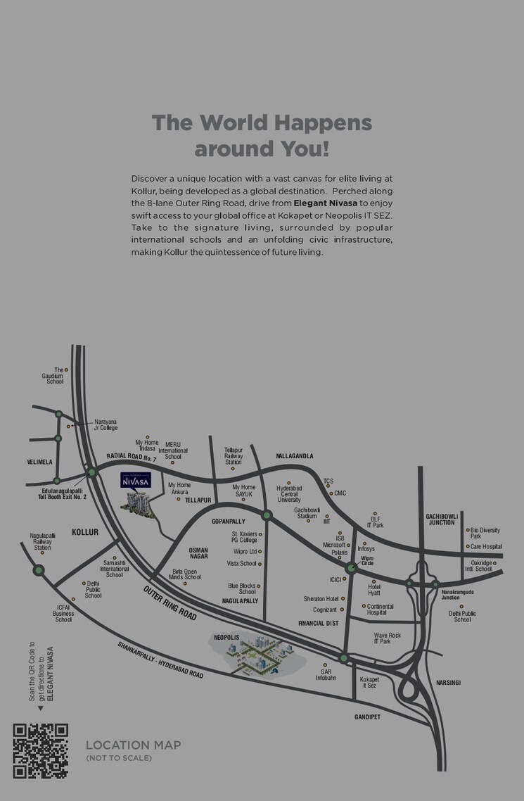 Map Location, elegant-nivasa 3 Bedroom 1700 Sq.Ft. Apartment In Kollur Hyderabad 8506846