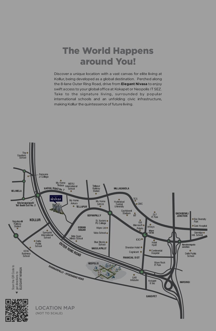 Map Location, elegant-nivasa 3 Bedroom 1700 Sq.Ft. Apartment In Kollur Hyderabad 8506846