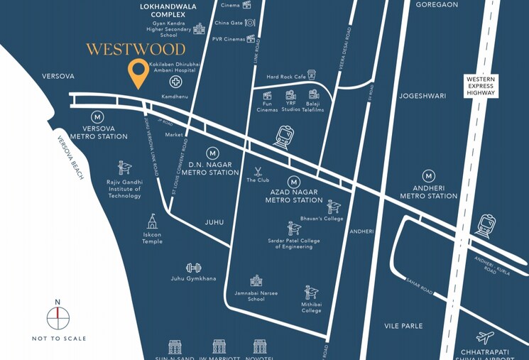 Map Location, adcore-westwood 2 Bedroom 768 Sq.Ft. Apartment In Andheri West Mumbai 8507934