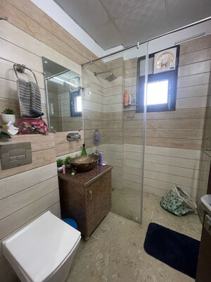 Bathroom in 3 BHK Builder Floor at Ansal Sushant Residency, Sushant Lok Iii – for Sale