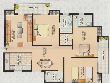 Floor Plan in 3 BHK Apartment at Surya Nagar – for Sale