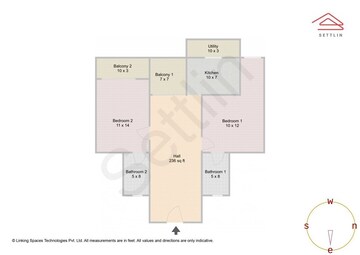 Floor Plan in 2 BHK Apartment at Kranthi Enclave, Akshayanagar – for Sale