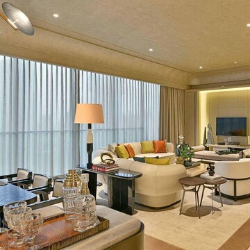 Living Room in 4 BHK Apartment at Rustomjee Crown, Prabhadevi – for Rent