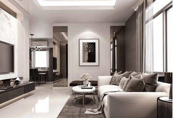 Living Room in 3 BHK Apartment at Kabra Tiara, Malad East – for Sale