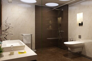 Bathroom in 3 BHK Apartment at Gurukrupa Marina Enclave, Malad West – for Sale