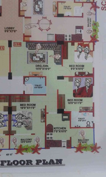Master Plan in 2 BHK Apartment at Rajendra Nagar – for Rent