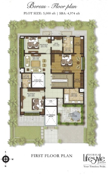 Floor Plan in 4 BHK Villa at Sobha Lifestyle Legacy, Devanahalli – for Sale