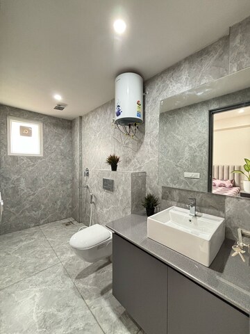 Bathroom in 1 BHK Builder Floor at Sushant Vyapaar Kendra, Sector 43 – for Rent