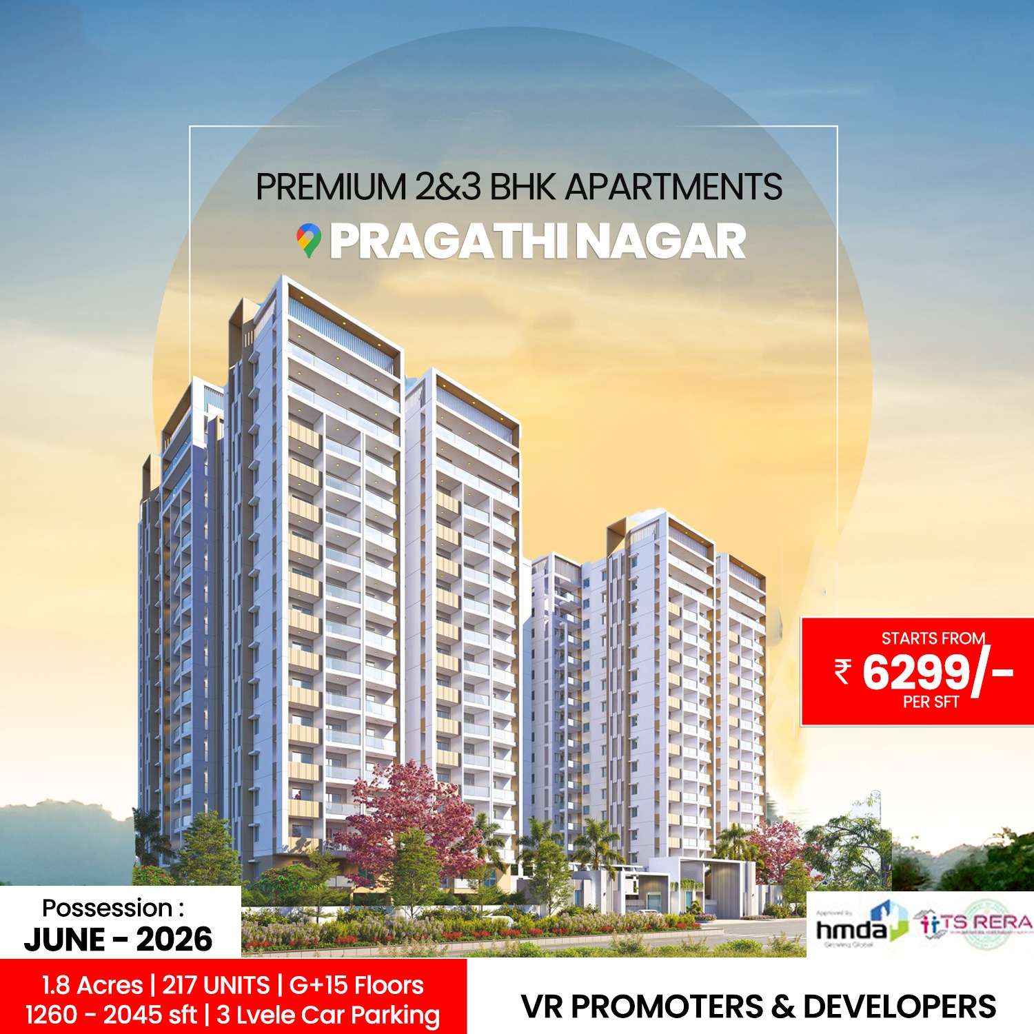 2 BHK Apartment For Sale in Pragathi Western Square