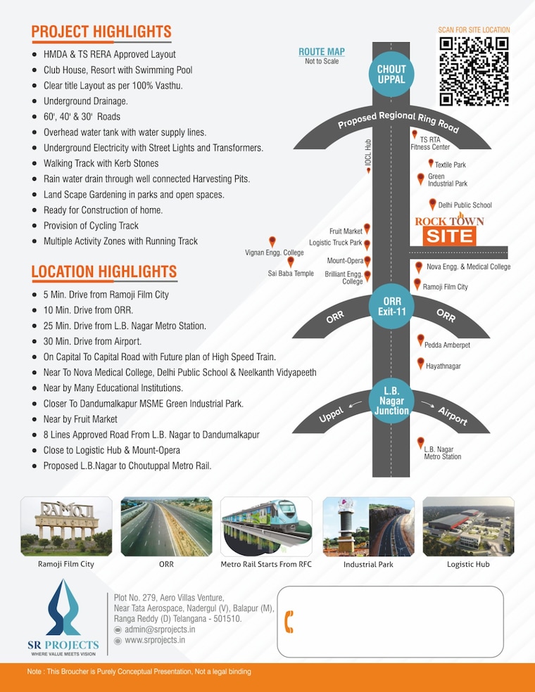 Map Location, sr-rock-town  200 Sq.Yd. Plot In Mazidpur Hyderabad 8522132