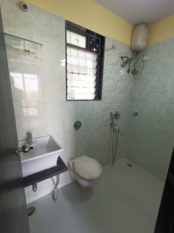 Bathroom in 1 BHK Apartment at Shiv Sai Paradise, Majiwada – for Rent