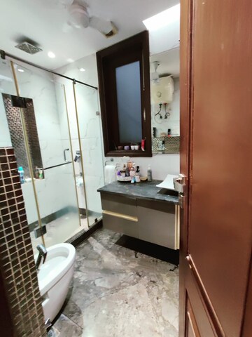 Bathroom in 3 BHK Builder Floor at Shivalik Colony – for Rent