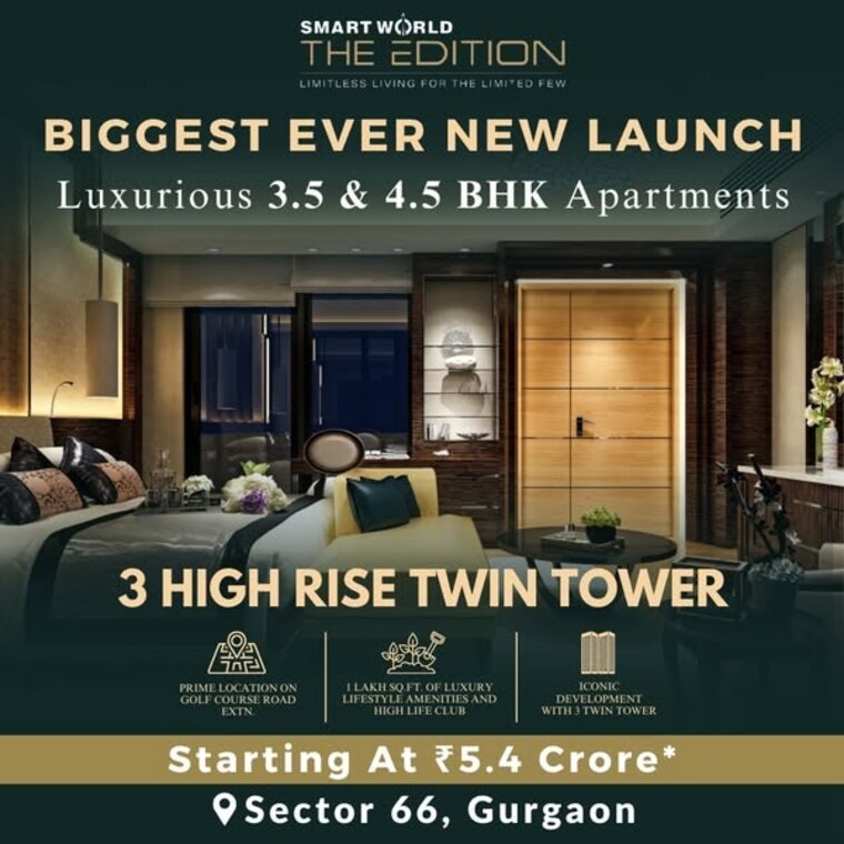 Bedroom, smart-world-the-edition 3 Bedroom 3035 Sq.Ft. Apartment In Sector 66 Gurgaon 8525167