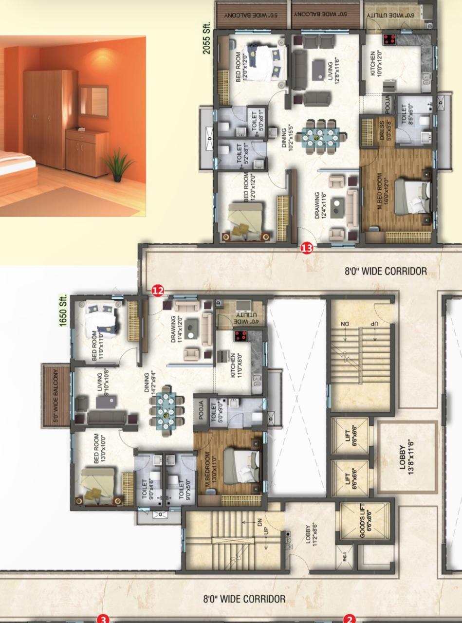 3 BHK + Pooja Room,Study Room Apartment For Sale in Riddhi Saphire