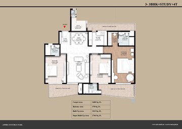 Floor Plan in 4 BHK Apartment at Tech Zone 4 Greater Noida – for Sale
