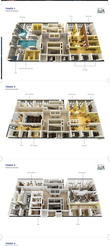 Floor Plan in 4 BHK Apartment at Srias Iwa, Nanakramguda – for Sale