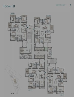 Floor Plan in 4 BHK Apartment at Kokapet – for Sale