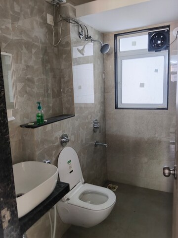 Bathroom in 1 BHK Apartment at Ashar Axis, Majiwada – for Rent