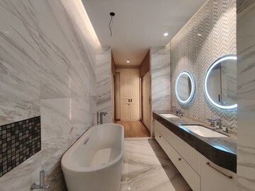 Bathroom in 3 BHK Apartment at Bhartiya Leela Residences, Thanisandra Main Road – for Rent